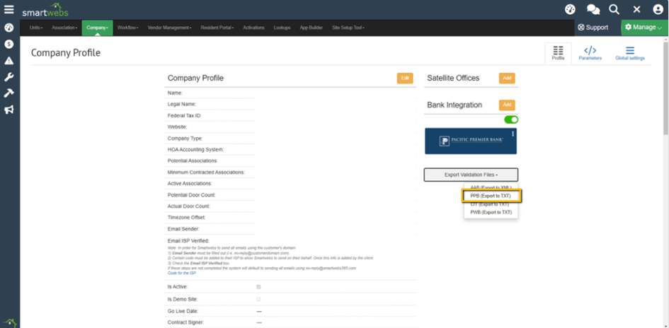 Bank Validation File Example User Guide - Adding an Association to a Validation File