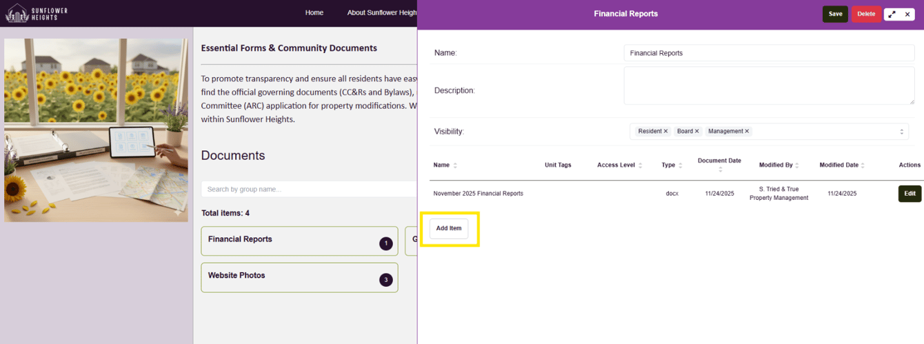User Guide - Managing Association Documents