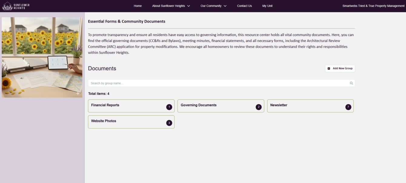 User Guide - Available Page Types